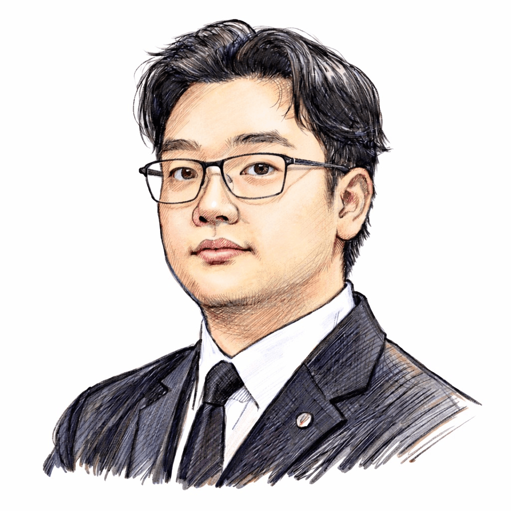 Illustrated portrait of Alex Ou